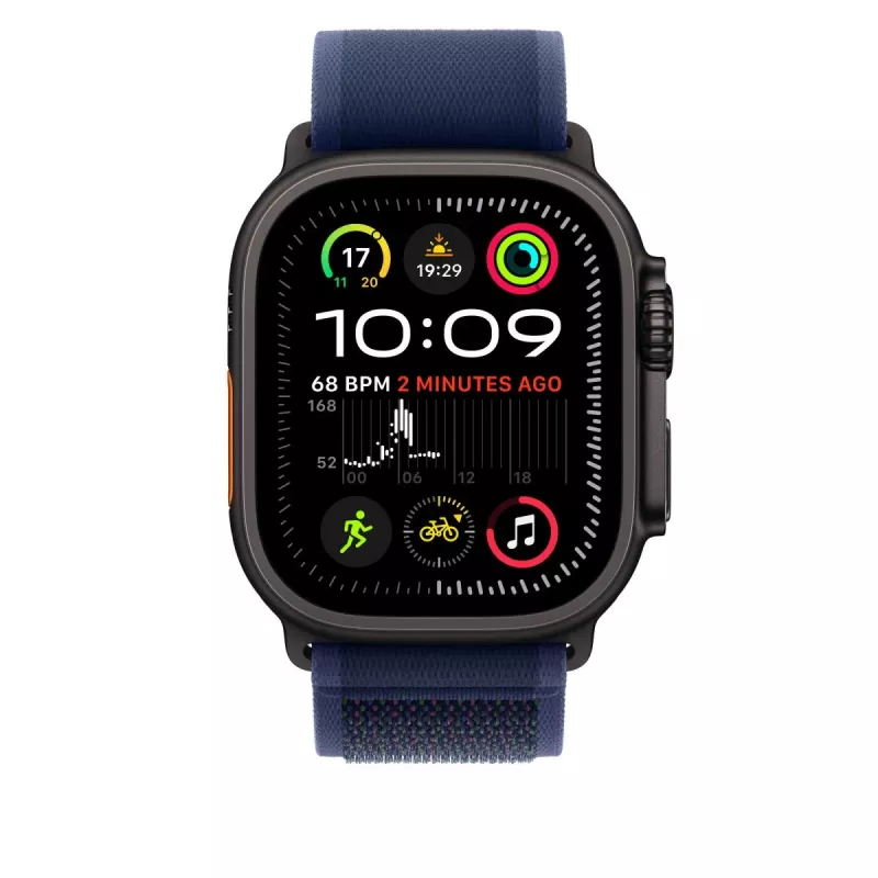 APPLE 49 mm modrý Trail Loop – S/M – čierny titanium povrch