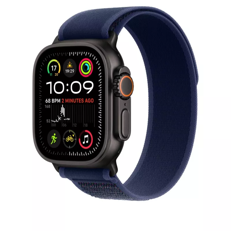 APPLE 49 mm modrý Trail Loop – S/M – čierny titanium povrch
