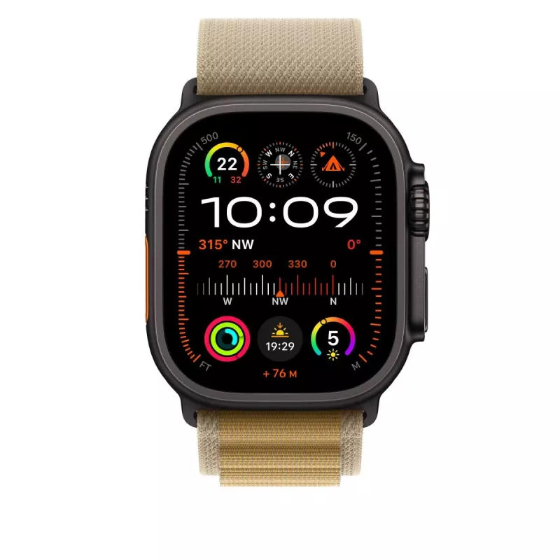 APPLE 49 mm Tan Alpine Loop – malý – čierny titanium povrch