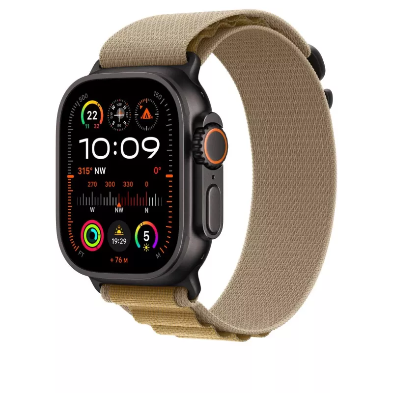 APPLE 49 mm Tan Alpine Loop – malý – čierny titanium povrch