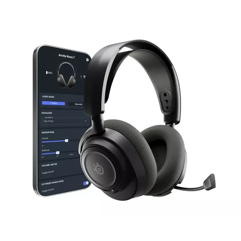 SteelSeries Arctis Nova 7 Gen 2 61730 bezdrôtová herná náhlavná súprava cez uši, batéria 50+ h, čierna