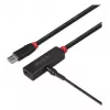 Lindy 5m USB 3.0 Active Extension štíhly, USB 3.2 Gen 1 (3.1 Gen 1) Type-C, USB 3.2 Gen 1 (3.1 Gen 1) Type-C, 5000 Mbit/s, čierna, akrylonitril-butadién-styrén (ABS), okrúhly kábel