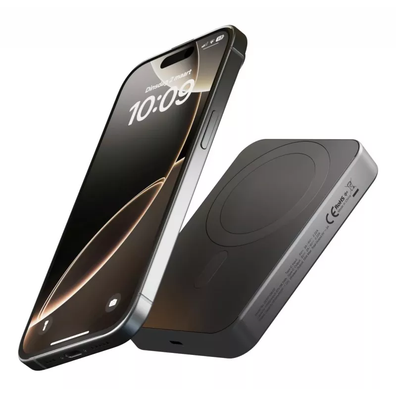 ZENS powerbank tenká Qi2 Al 10000mAh čierna