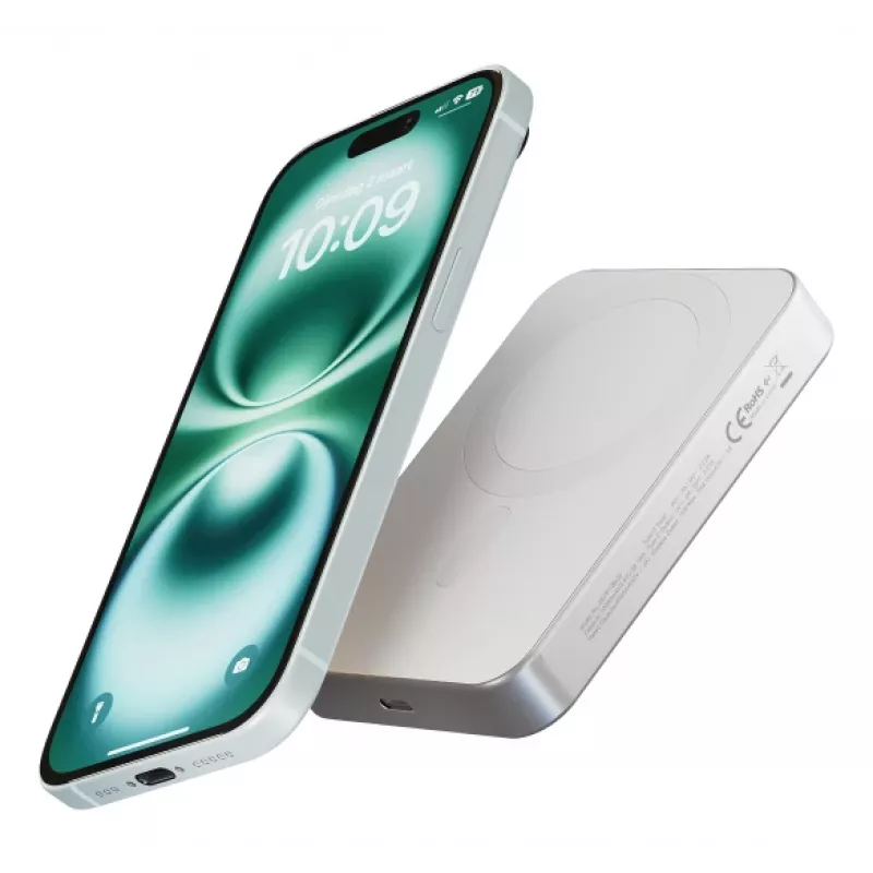 ZENS powerbank tenká Qi2 Al 10000mah biela