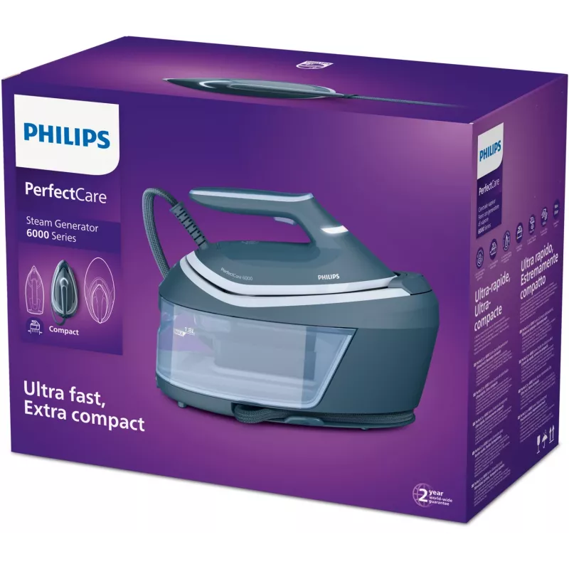 Philips 6000 Series parná žehliaca stanica PSG6042/20 2400 W 1,8 l SteamGlide Advanced modrá