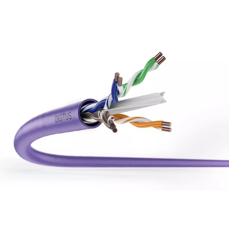 DIGITUS inštalačný kábel - CAT6 - U/UTP - B2ca - 100 m - fialový