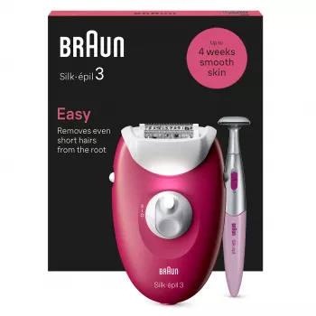 Epilátor Braun Silk-épil 3 SE3-202, 20 pinzet, sieťová prevádzka, Berry