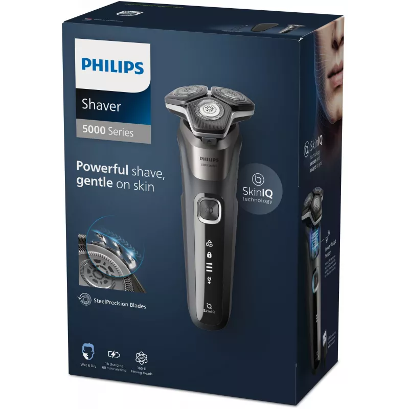 Philips SHAVER Series 5000 S5887/30 pánsky holiaci strojček, rotačný, čierna, sivá