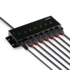 Lindy 42794 7-portový priemyselný kovový USB 2.0 rozbočovač, 480 Mbit/s, montážne úchytky, externý zdroj napájania, čierny