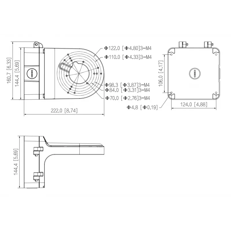 Stĺp Dahua Technology DH-PFB206W univerzálny biely 3/4 palcový závit
