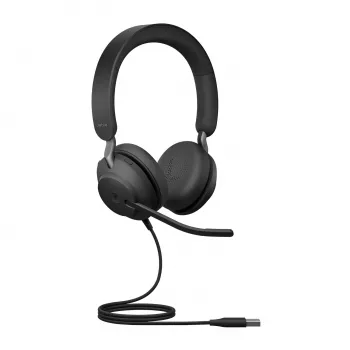 Jabra Evolve2 40 USB-A, MS Teams stereo, káblový, kancelária/callcentrum, 20 - 20000 Hz, 188 g, headset, čierny