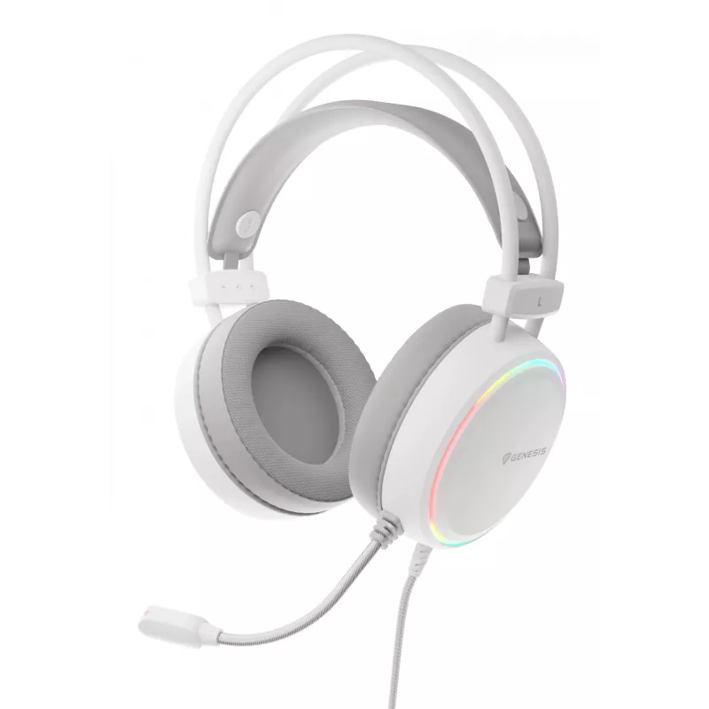 GENESIS NSG-2308 slúchadlá/headset káblové cez hlavu herné USB Type-A biele