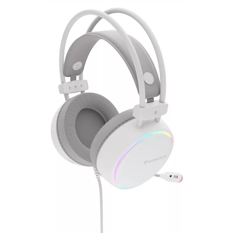 GENESIS NSG-2308 slúchadlá/headset káblové cez hlavu herné USB Type-A biele