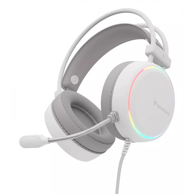 GENESIS NSG-2308 slúchadlá/headset káblové cez hlavu herné USB Type-A biele