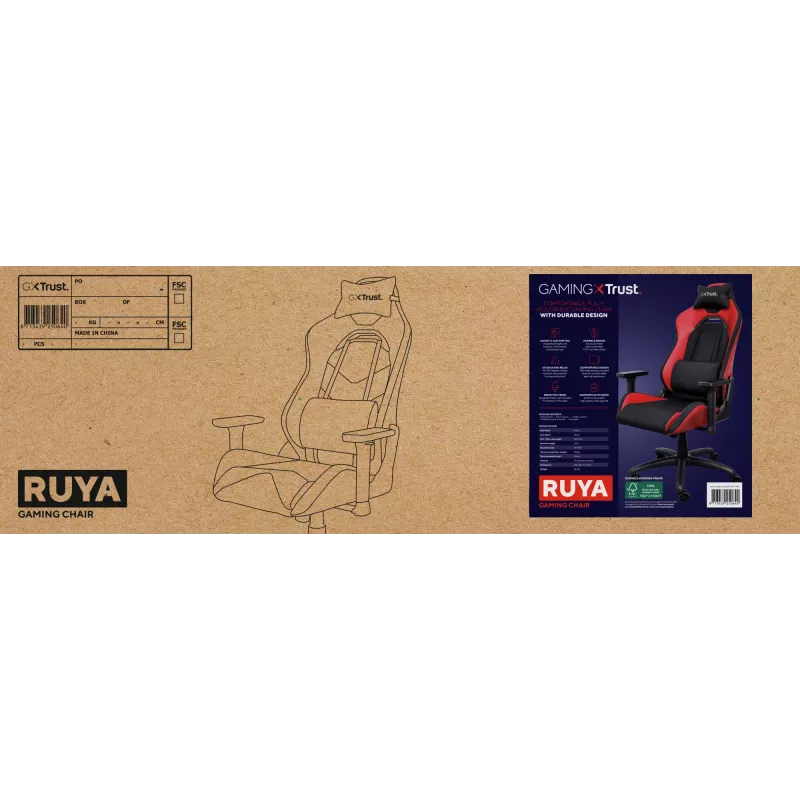 Trust GXT 714 RUYA univerzálna herná stolička čierna, červená