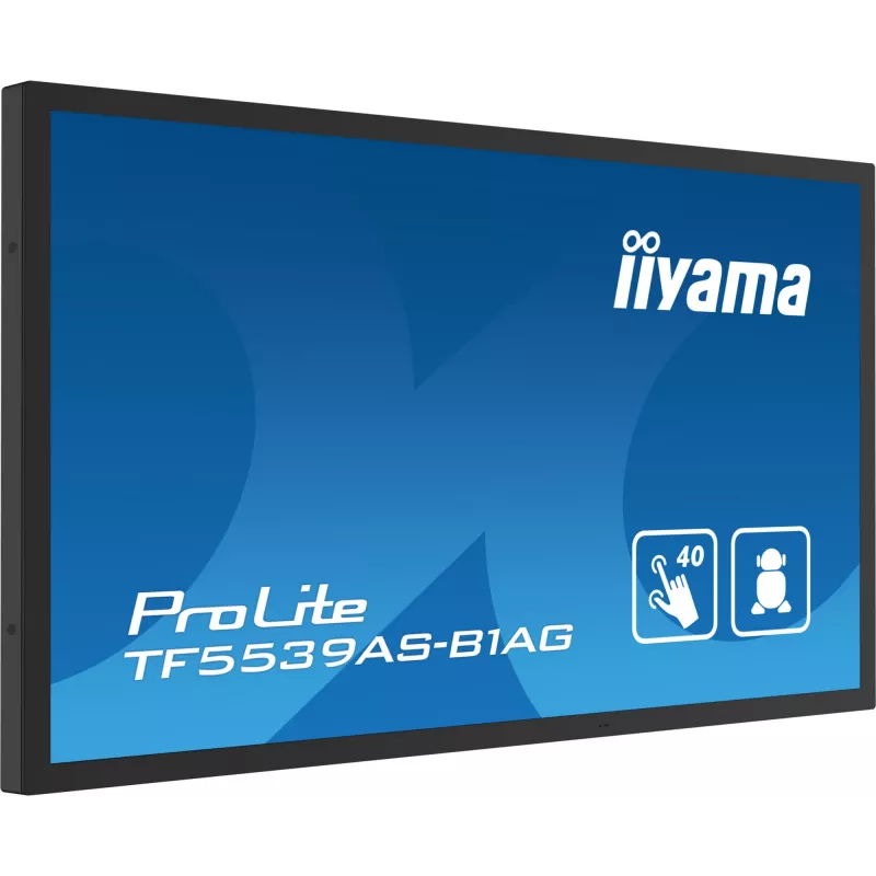 iiyama TF5539AS-B1AG signage displej kiosk dizajn 138,7 cm (54,6 inch) LED 435 cd/m² 4K Ultra HD čierny dotykový displej integrovaný procesor Android 11 24/7