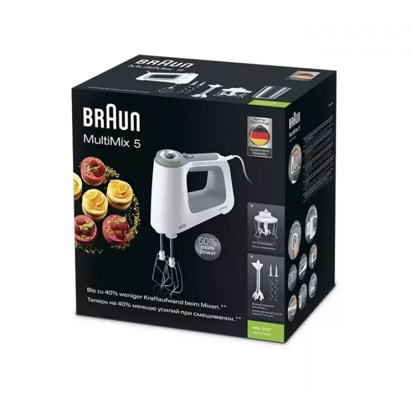 Braun MultiMix 5 HM 5137 ručný mixér 750 W sivá, biela