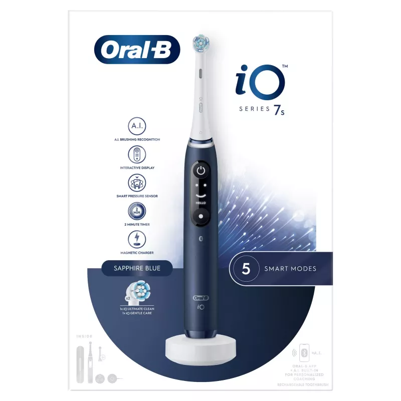Oral-B iO 7S dospelácke oscilačné zubné kefky modrá, biela