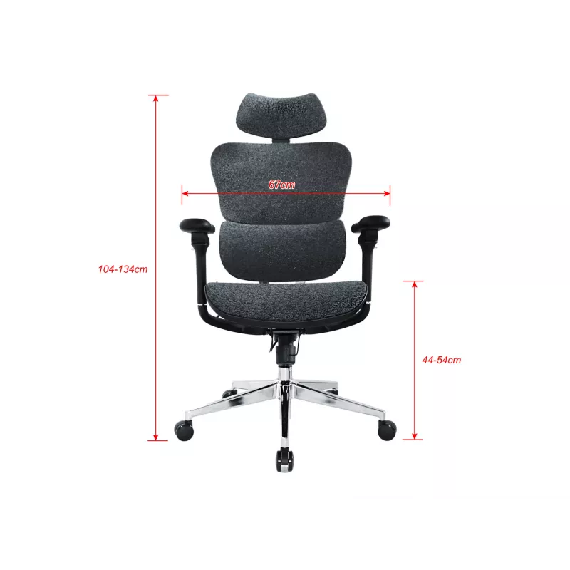 Equip ergonomická prémiová kancelárska stolička s opierkou hlavy a podrúčkami, modrá čierna