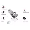 Equip ergonomická prémiová kancelárska stolička s opierkou hlavy a podrúčkami, modrá čierna