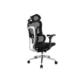 Equip ergonomická prémiová kancelárska stolička s opierkou hlavy a podrúčkami, čierna