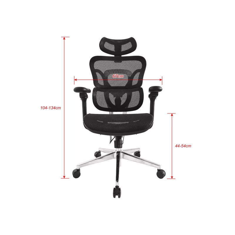 Equip ergonomická prémiová kancelárska stolička s opierkou hlavy a podrúčkami, čierna