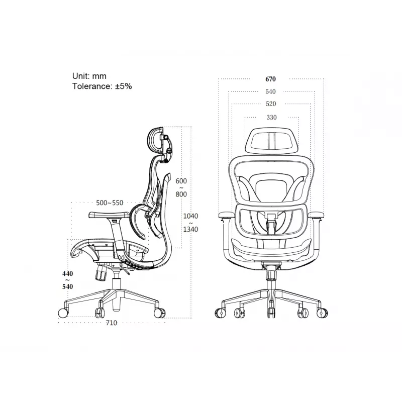 Equip ergonomická prémiová kancelárska stolička s opierkou hlavy a podrúčkami, čierna
