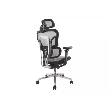 Equip ergonomická prémiová kancelárska stolička s opierkou hlavy a podrúčkami, sivá