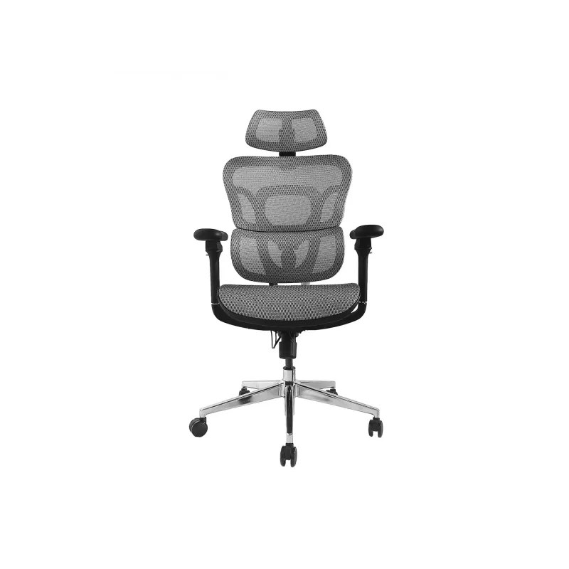 Equip ergonomická prémiová kancelárska stolička s opierkou hlavy a podrúčkami, sivá
