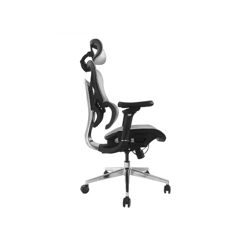 Equip ergonomická prémiová kancelárska stolička s opierkou hlavy a podrúčkami, sivá