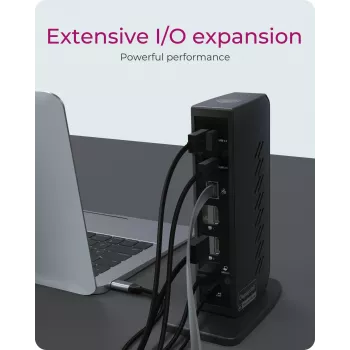 ICY BOX IB-DK2252AC káblový USB 3.2 Gen 1 (3.1 Gen 1) Type-C čierny