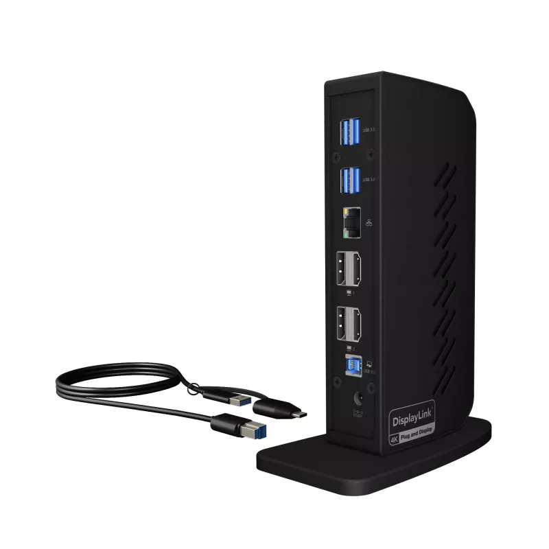 ICY BOX IB-DK2252AC káblový USB 3.2 Gen 1 (3.1 Gen 1) Type-C čierny