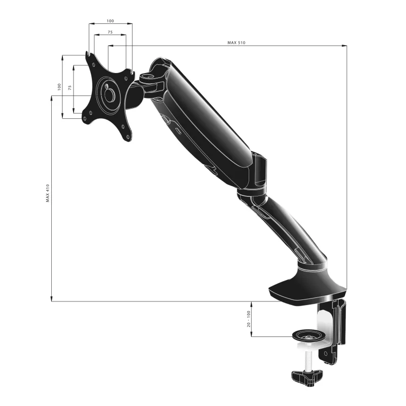 iiyama DS3001C-B1 držiak monitora / stojan 68,6 cm (27 inch) stolový čierny