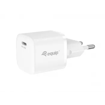 Equip 1-portová 20W USB-C PD nabíjačka, 25 ks/balenie, interiér, AC, 12 V, biela