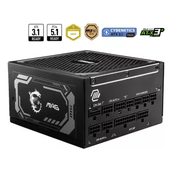 MSI MAG A1000GL PCIE5 napájací zdroj 1000 W 24-pin ATX ATX čierny