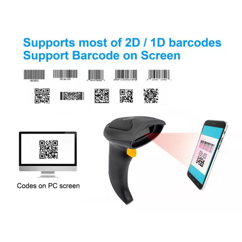 Equip bezdrôtový 2D dual-mode 2,4GHz + Bluetooth čítačka čiarových kódov, so stojanom