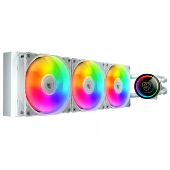 COUGAR CPU vodné chladenie, Poseidon Elite 360, ARGB, biela, all-in-one kvapalinový chladič, 12 cm, 500 ot/min, 2200 ot/min, biela