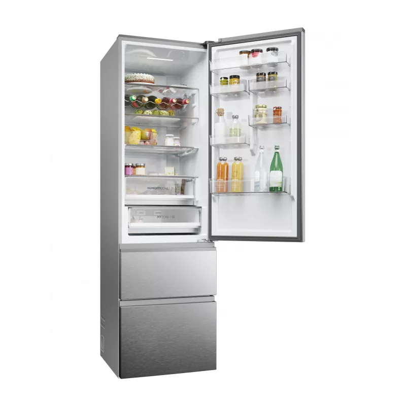 Haier 3D 60 Séria 5 HTW5620DNMG voľne stojaca 414 L strieborná