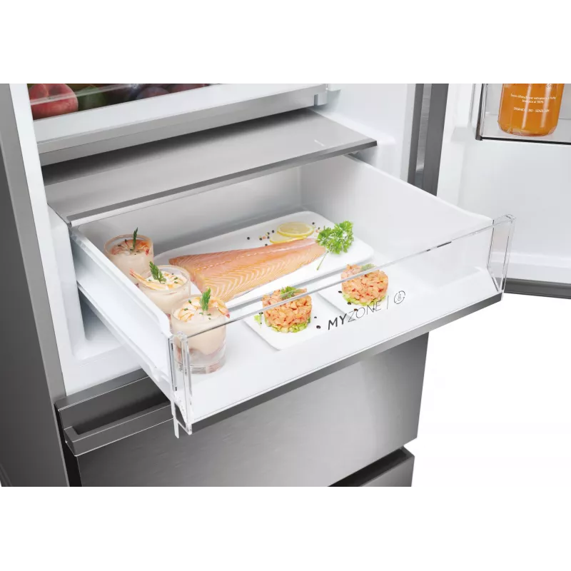 Haier 3D 60 Séria 5 HTW5620DNMG voľne stojaca 414 L strieborná