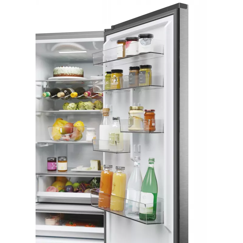 Haier 3D 60 Séria 5 HTW5620DNMG voľne stojaca 414 L strieborná