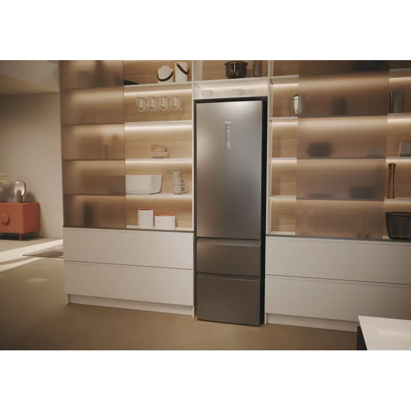 Haier 3D 60 Séria 5 HTW5620DNMG voľne stojaca 414 L strieborná