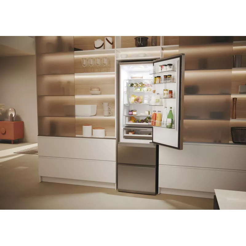 Haier 3D 60 Séria 5 HTW5620DNMG voľne stojaca 414 L strieborná