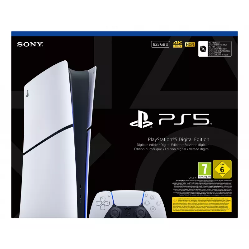 Sony PlayStation 5 Digital Edition (Slim) 825 GB Wi-Fi čierna, biela