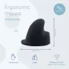 R-Go Tools ergonomická myš R-Go HE Break so softvérom pre prestávky, veľká (veľkosť ruky ≥ 185 mm), pre ľavákov, Bluetooth, čierna