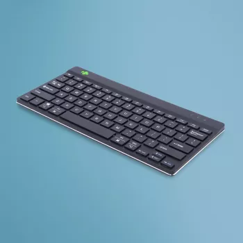 R-Go Tools ergonomická klávesnica R-Go Compact Break, kompaktná klávesnica so softvérom pre prestávky, QWERTY (US), Bluetooth, čierna