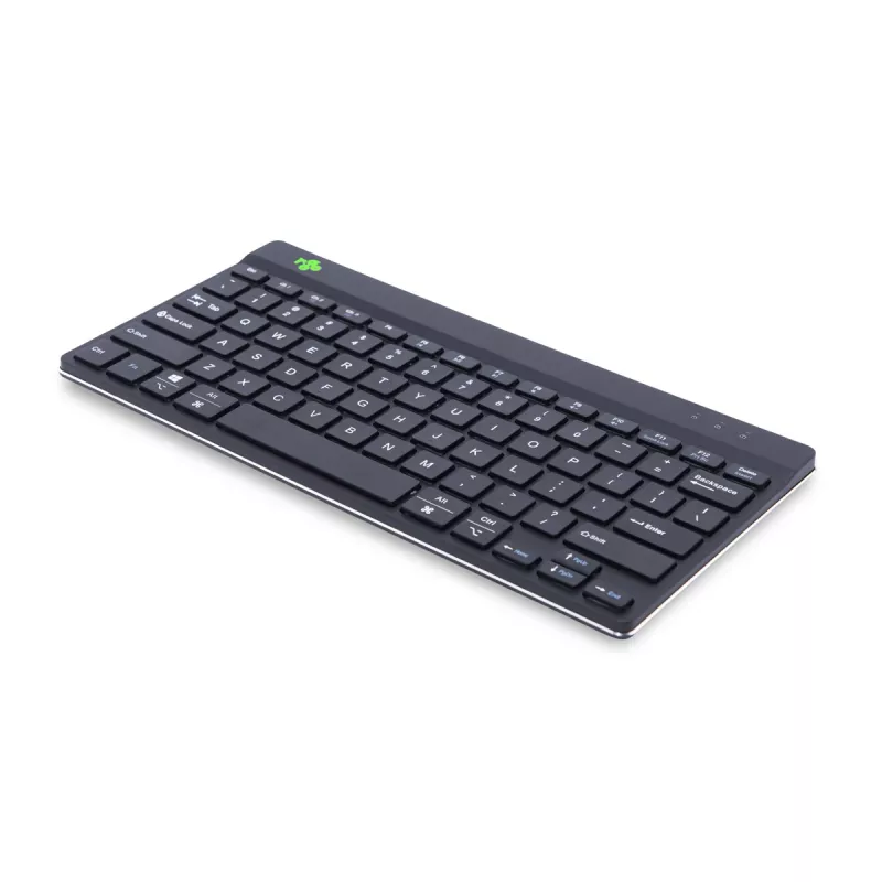 R-Go Tools ergonomická klávesnica R-Go Compact Break, kompaktná klávesnica so softvérom pre prestávky, QWERTY (US), Bluetooth, čierna