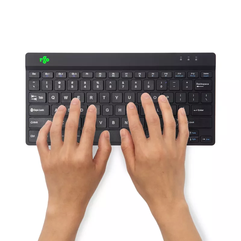 R-Go Tools ergonomická klávesnica R-Go Compact Break, kompaktná klávesnica so softvérom pre prestávky, QWERTY (US), Bluetooth, čierna