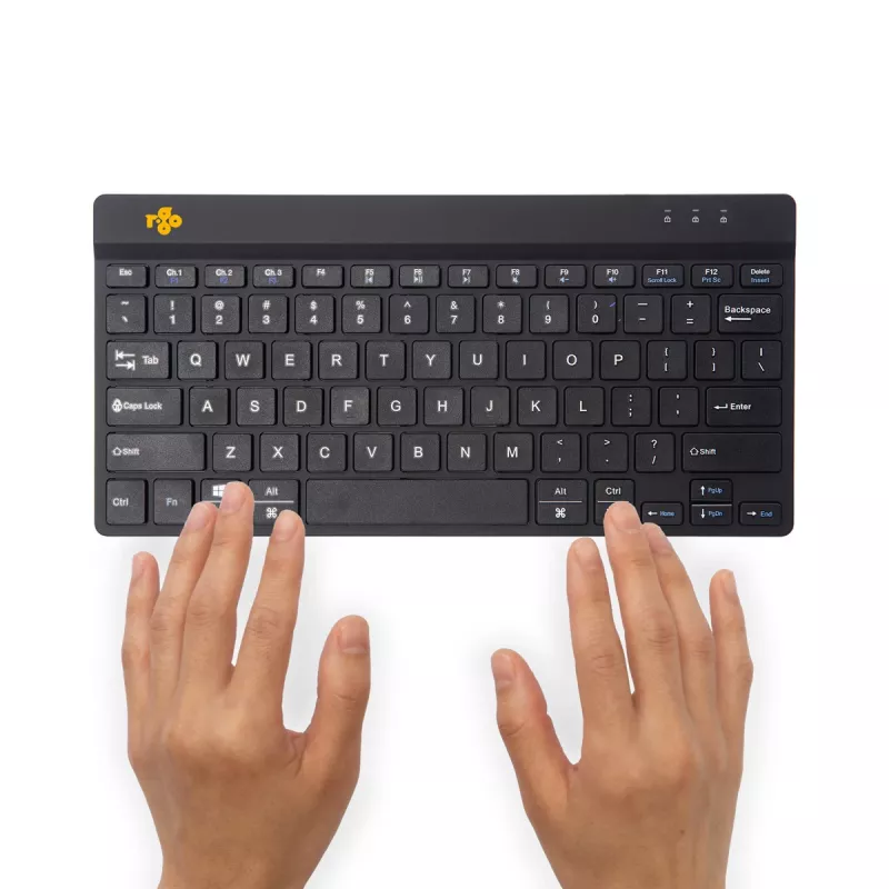 R-Go Tools ergonomická klávesnica R-Go Compact Break, kompaktná klávesnica so softvérom pre prestávky, QWERTY (US), Bluetooth, čierna