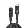 Lindy 10m sklolaminátový hybridný Mini DisplayPort 1.4 kábel s odnímateľnými DP konektormi