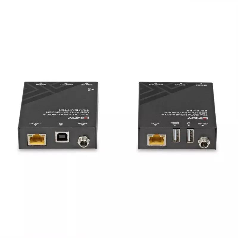 Lindy 70m Cat.6 HDMI 4K60, USB a audio KVM extender